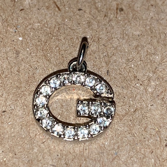 G Jewelry - Vintage rhinestone letter G pendant or charm.